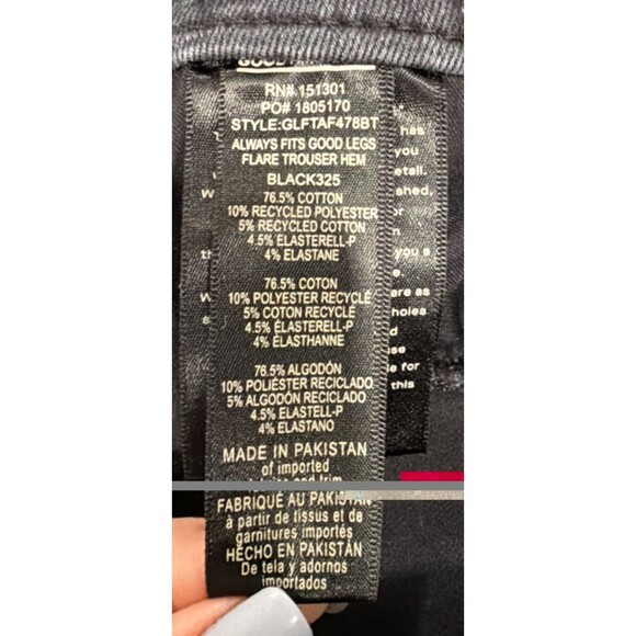 GOOD AMERICAN Good Legs Flare Jeans in Black Mid Rise Stretch Size 14-18 - Picture 5 of 6